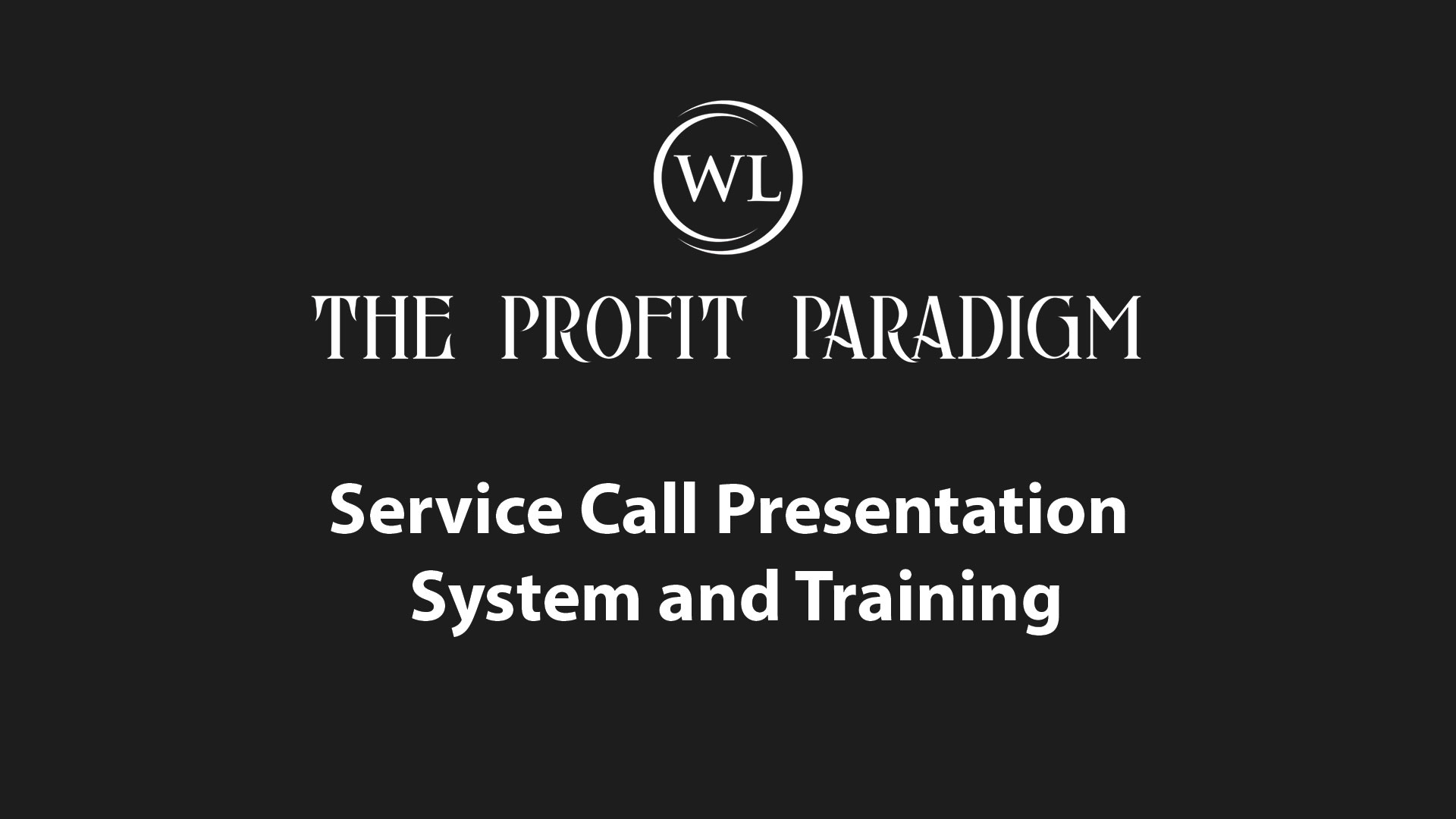 Service Call Presentation System and Training